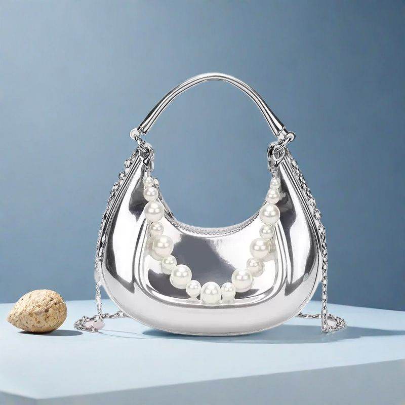 Fashion Silver Crescent Shoulder Bag - Price Value Store
