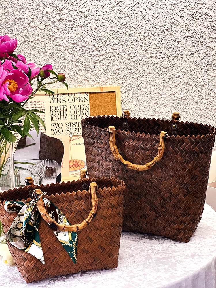 Handmade Bamboo Tote Bag Vacation - Price Value Store