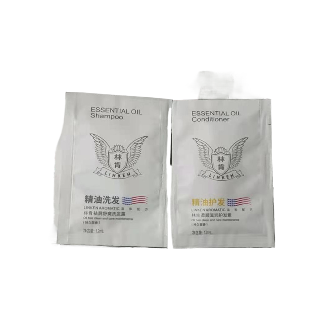 Bagged shampoo and conditioner
