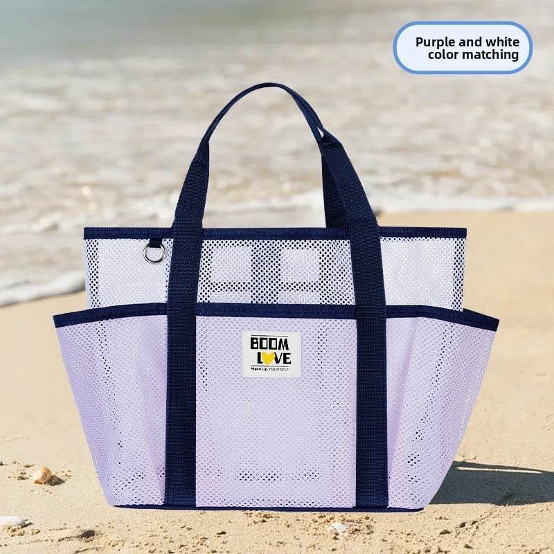 Large Capacity Foldable Mesh Beach Bag for Swimming and Travel - Price Value Store