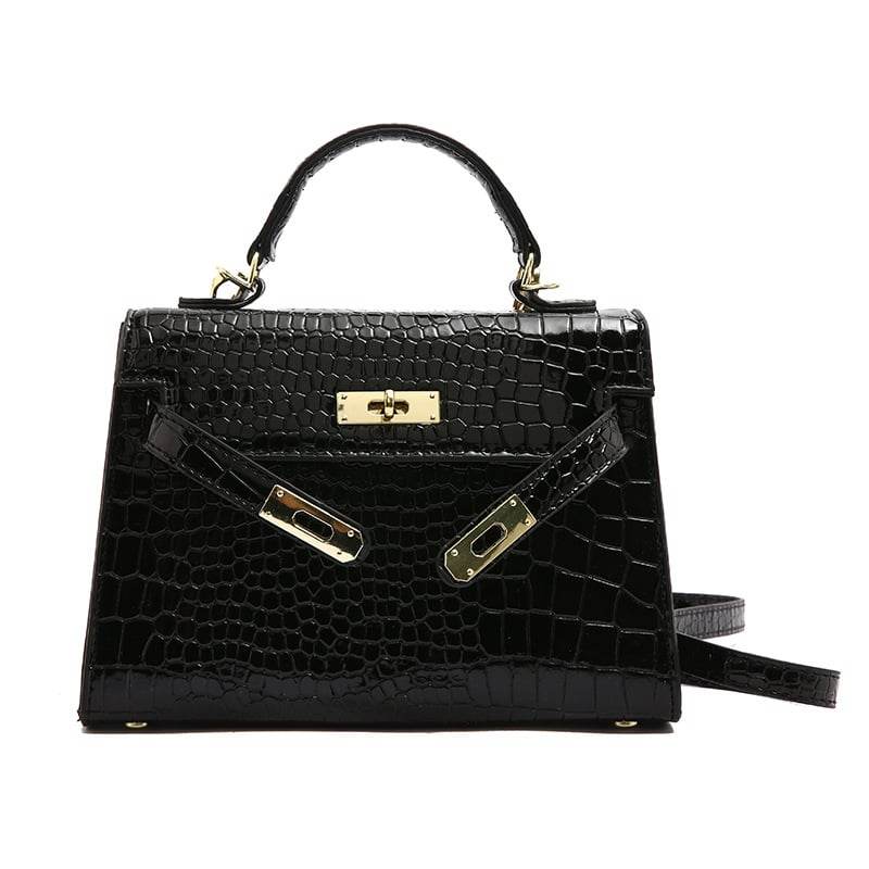 Texture Lock Portable Small Square Bag Women's 2022 New All-match Classic Shoulder Bag PU Fashion Kelly Bag - Price Value Store