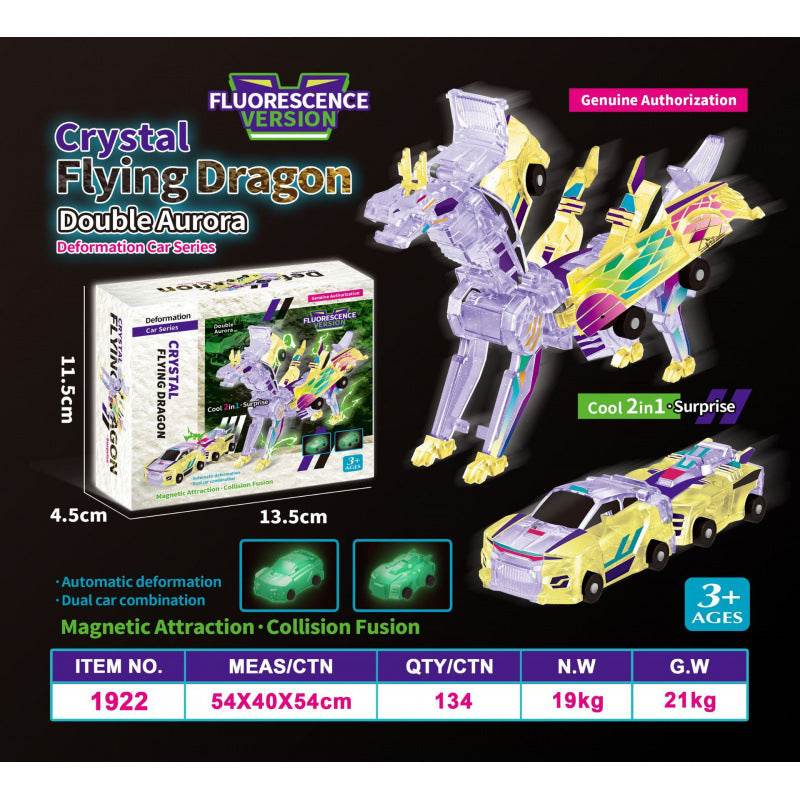 Silver-Winged Dragon Magnetic Transformable Toy Car - Price Value Store