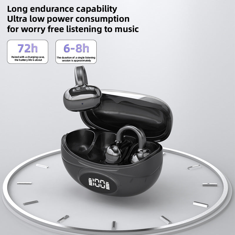 Wireless Bluetooth Ear Clip Headphones with Digital Display