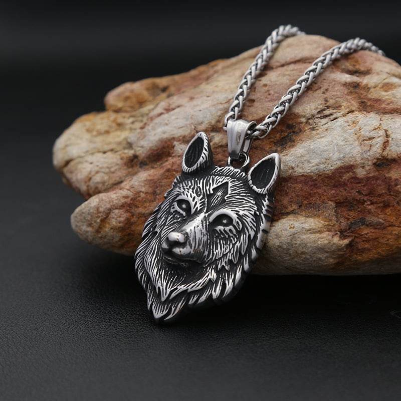 wolf head stainless steel pendant accessories - Price Value Store