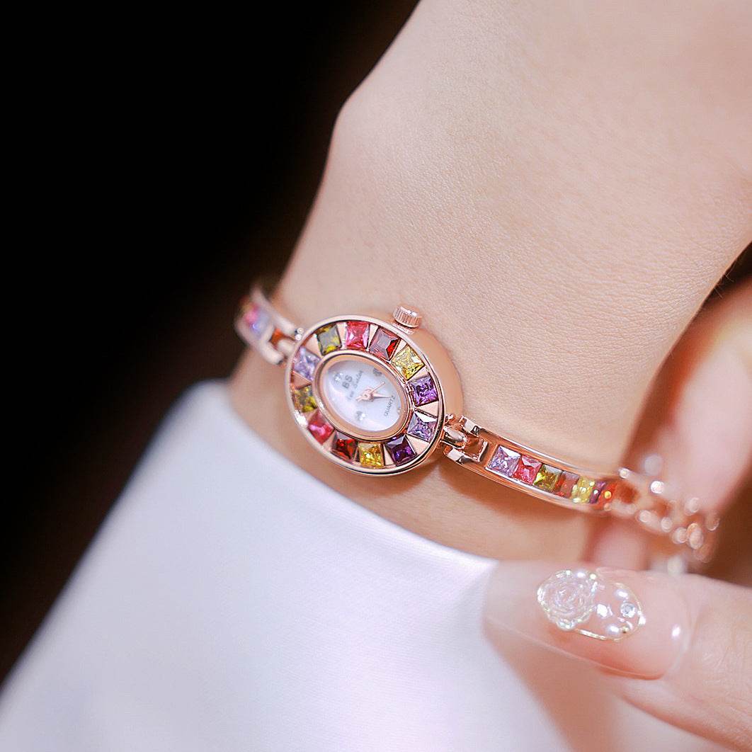 BS New HOT Watch Factory Direct Foreign trade chain watch gradient rainbow luxury women's watch a generation FA1681 - Price Value Store