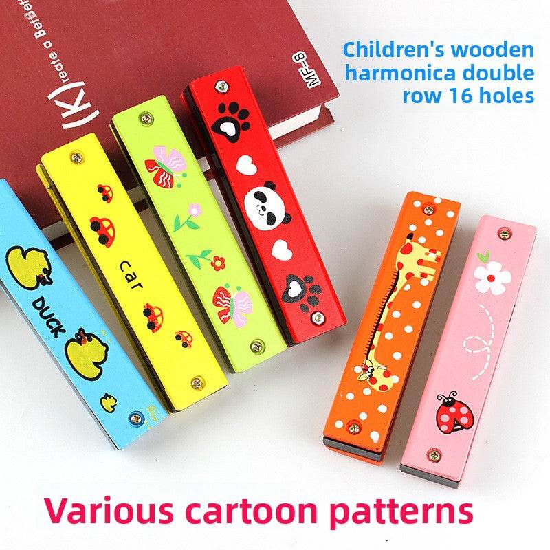 Children's wooden painted harmonica - Price Value Store