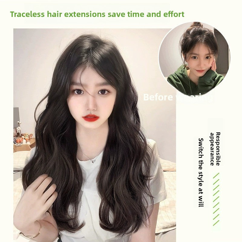 Three-Piece Seamless Fluffy Synthetic Hair Wig