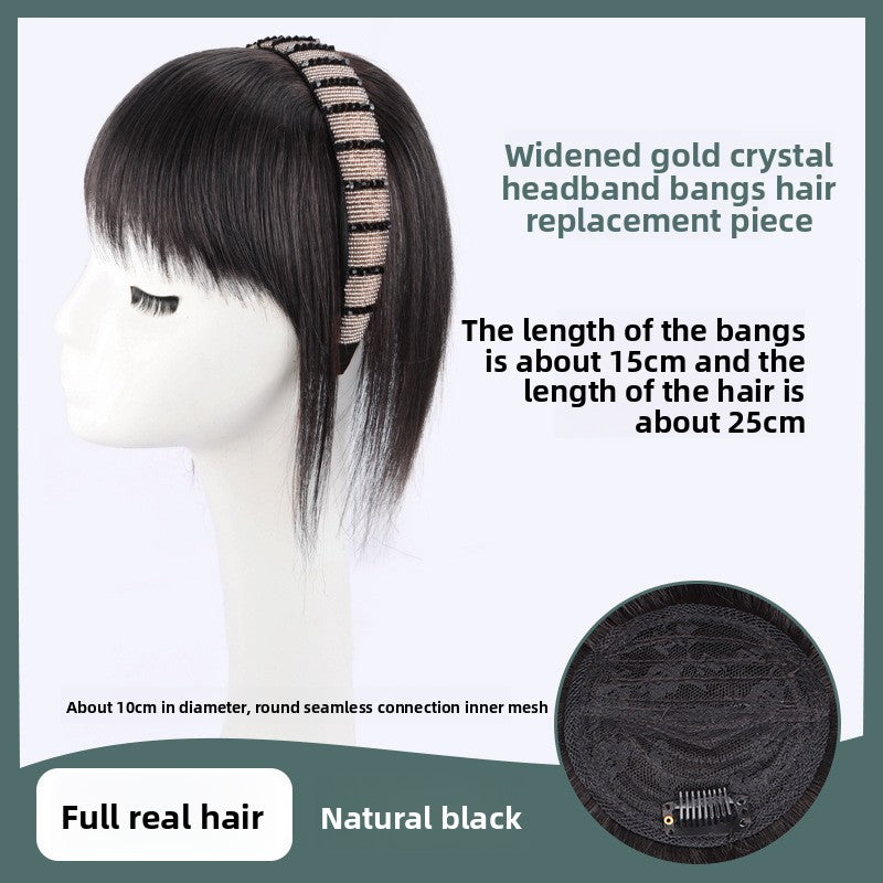 Real hair wig hair band bangs one