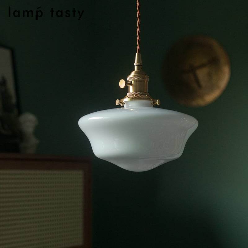 Retro milk-white glass pendant lamp - Price Value Store