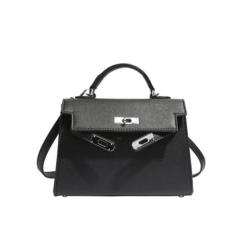 Texture Lock Portable Small Square Bag Women's 2022 New All-match Classic Shoulder Bag PU Fashion Kelly Bag - Price Value Store