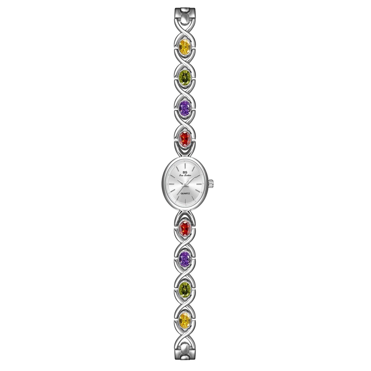 BS brand 2023 New HOT Watch Factory Direct fashion trend Oval color treasure rainbow light luxury F1726 - Price Value Store