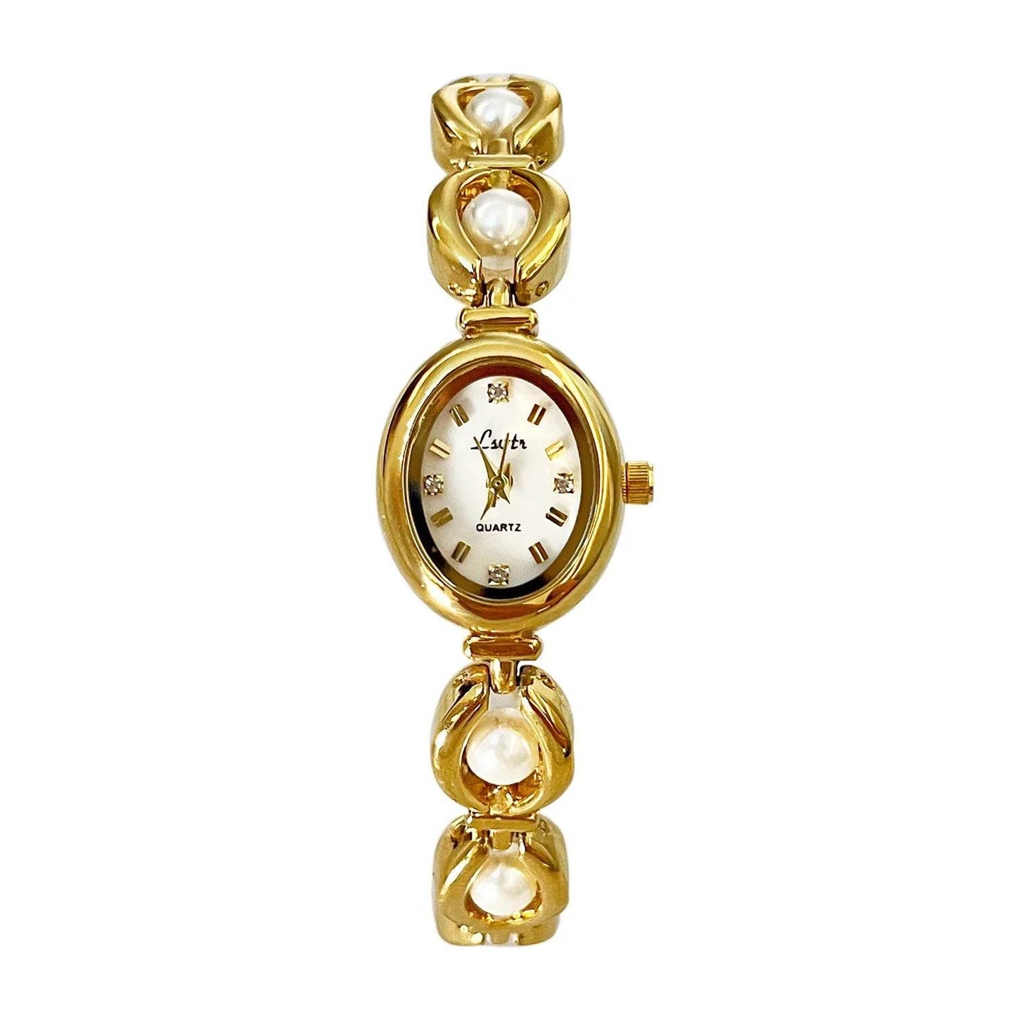 A mid-history light luxury imitation pearl watch with elegant bracelet for women - Price Value Store