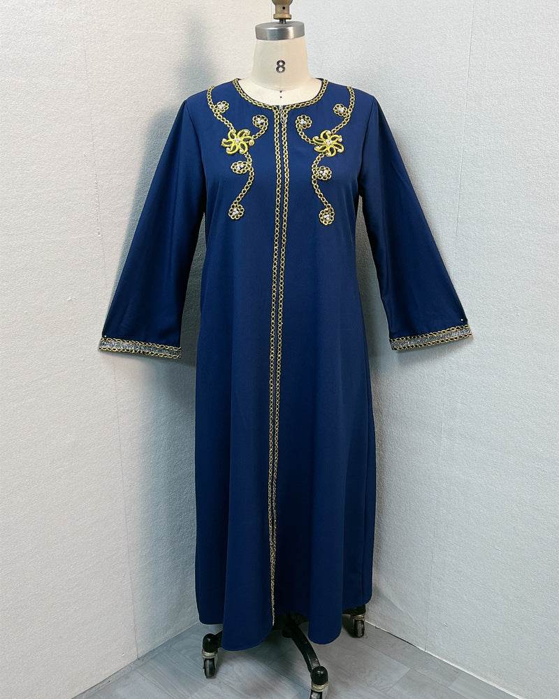 Embroidered floral dress and long robe - Price Value Store
