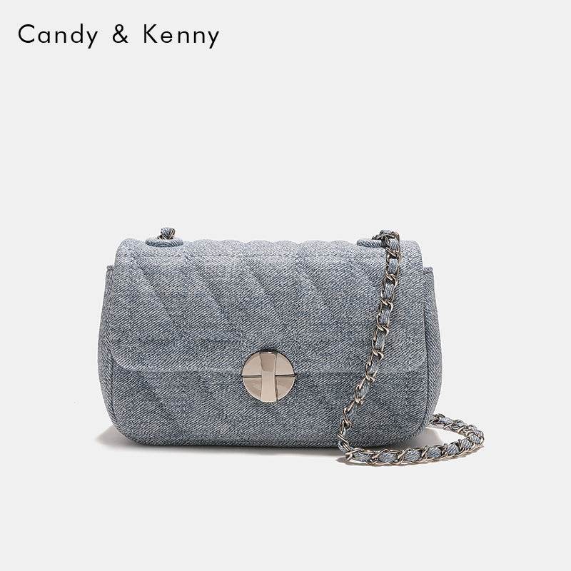 Pink checkered chain crossbody bag - Price Value Store