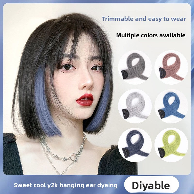 Wig pieces are dyed and dyed in various lengths