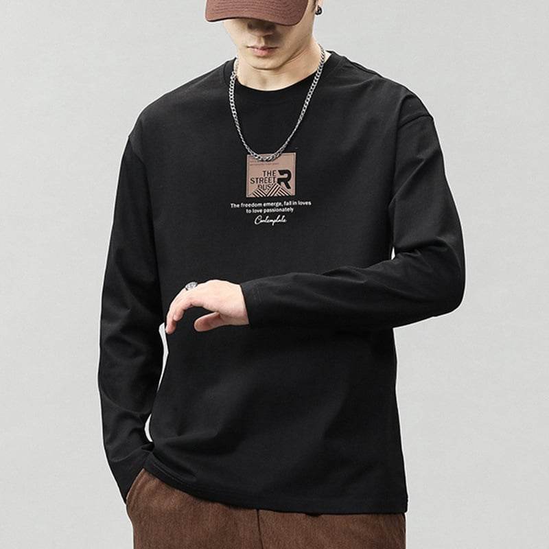 Fashionable printed long-sleeved T-shirt - Price Value Store