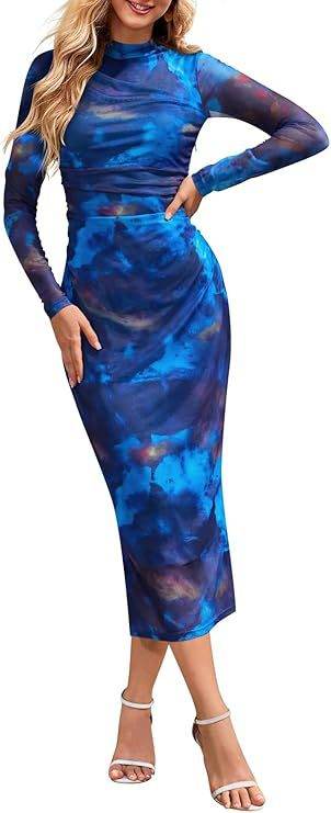 Women's Long-Sleeved Tie-Dye Elegant dress - Price Value Store