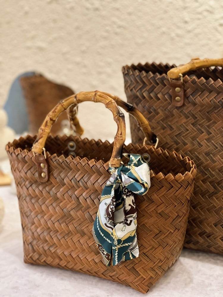 Handmade Bamboo Tote Bag Vacation - Price Value Store