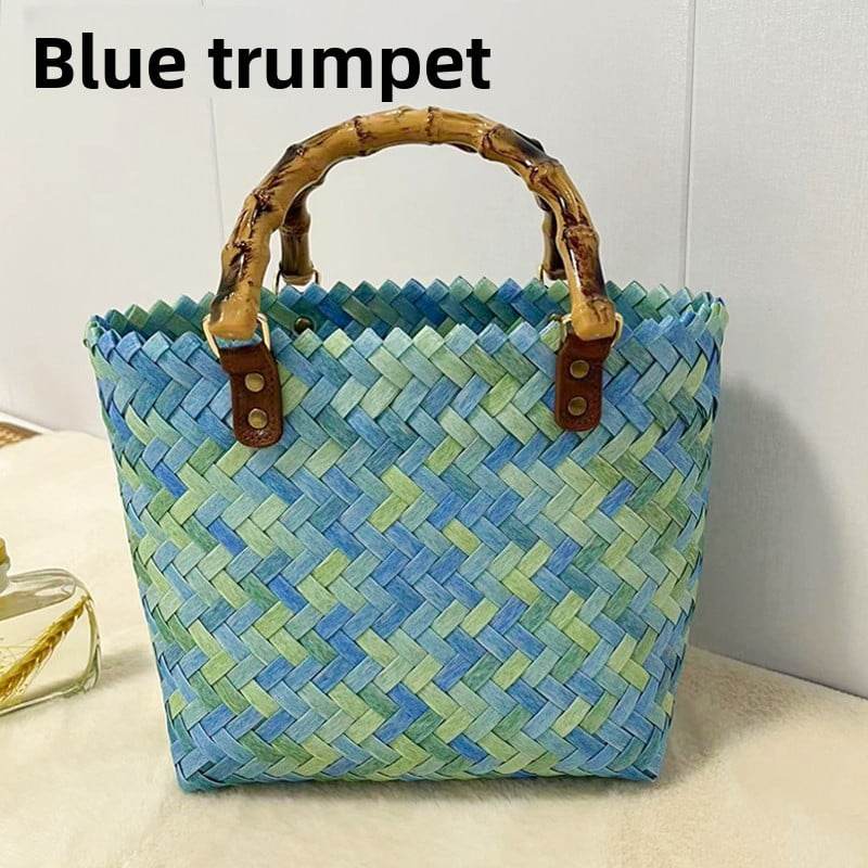 Handmade Bamboo Tote Bag Vacation - Price Value Store