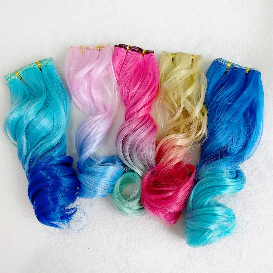 Gradient Curly Synthetic Hairpiece for DIY Hair Accessories
