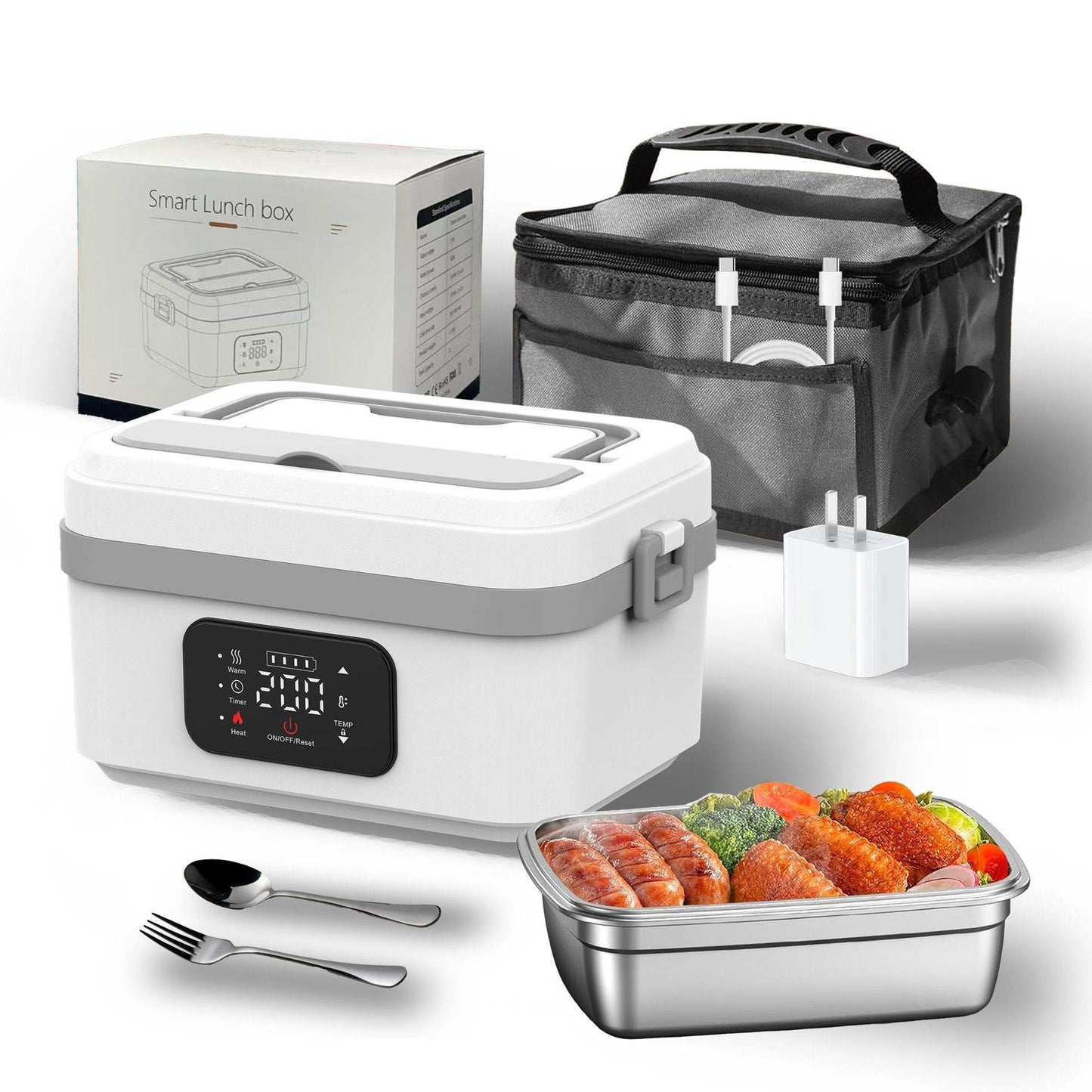 USB Charging Insulation Lunch Box with Wireless Heating - Price Value Store