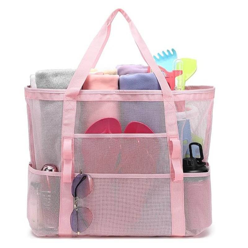 Large Capacity Foldable Mesh Beach Bag for Swimming and Travel - Price Value Store