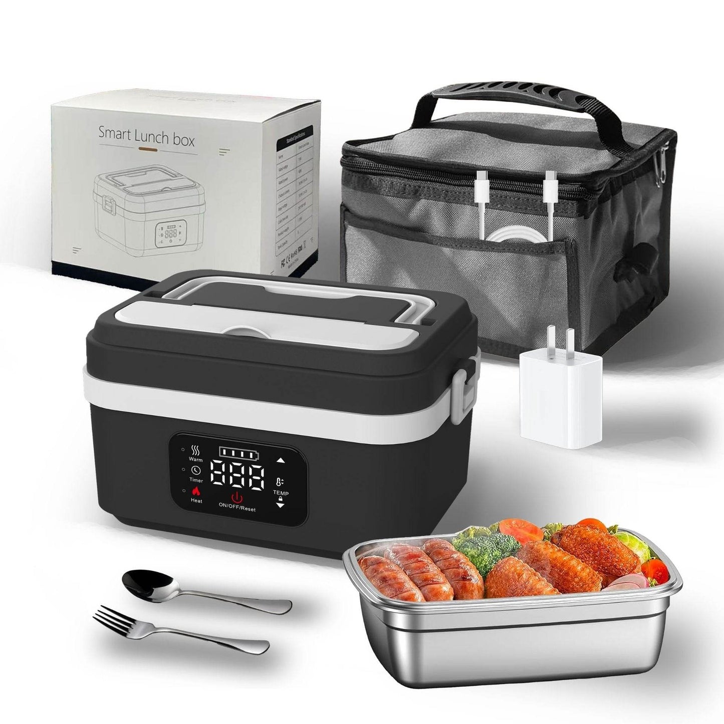 USB Charging Insulation Lunch Box with Wireless Heating - Price Value Store