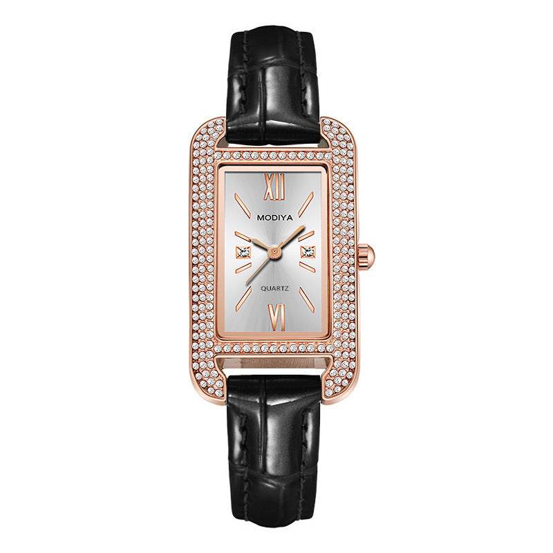 Elegant Diamond Green Dial Women's Watch with Quartz Movement - Price Value Store