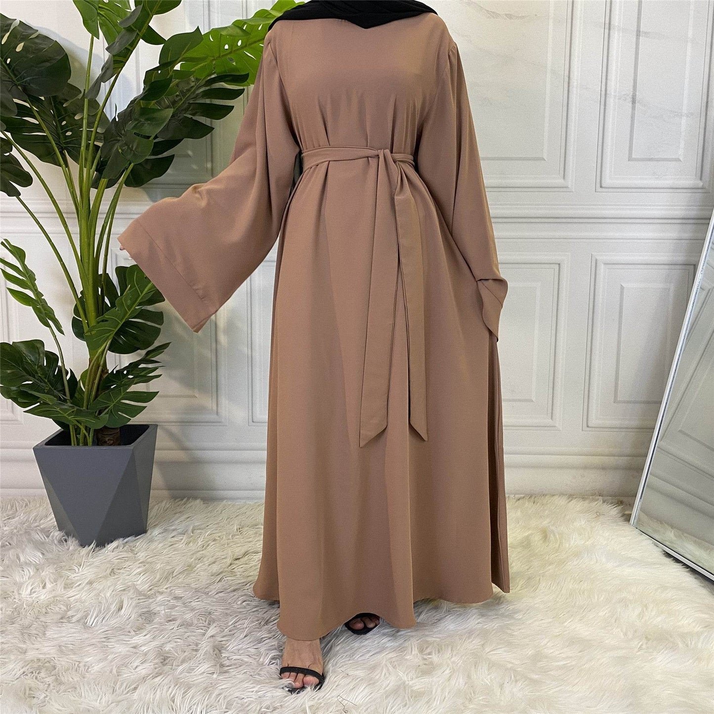White large-size lace-up dress - Price Value Store