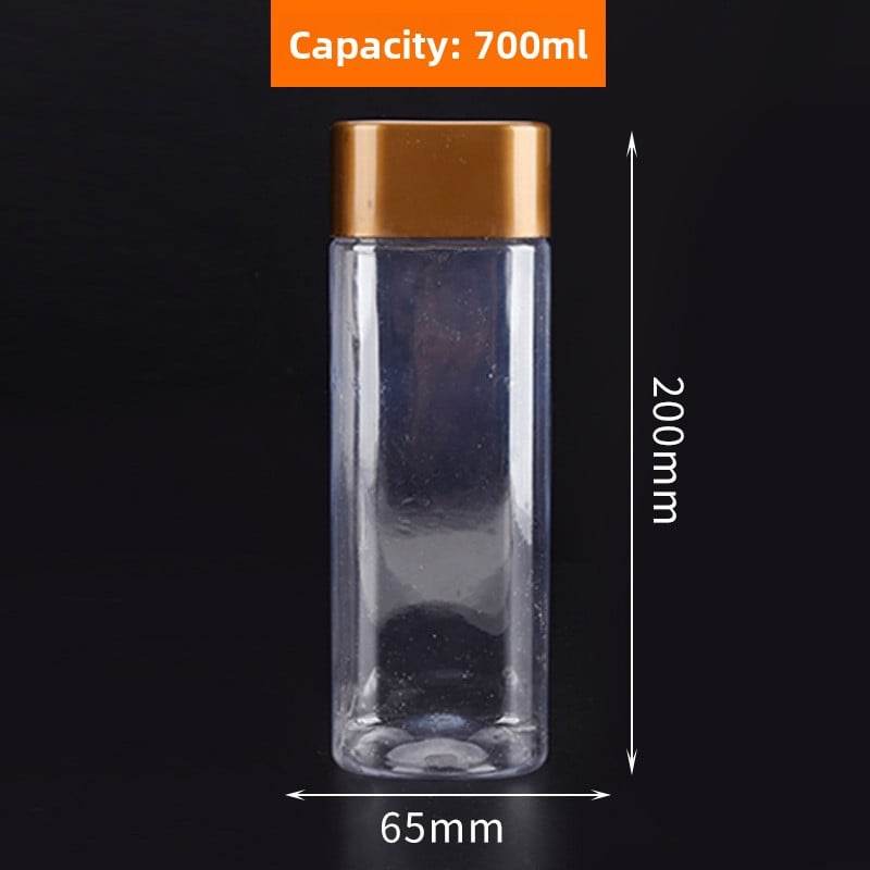 Square Transparent PET Plastic Storage Jars with Lids (300ml?700ml). - Price Value Store