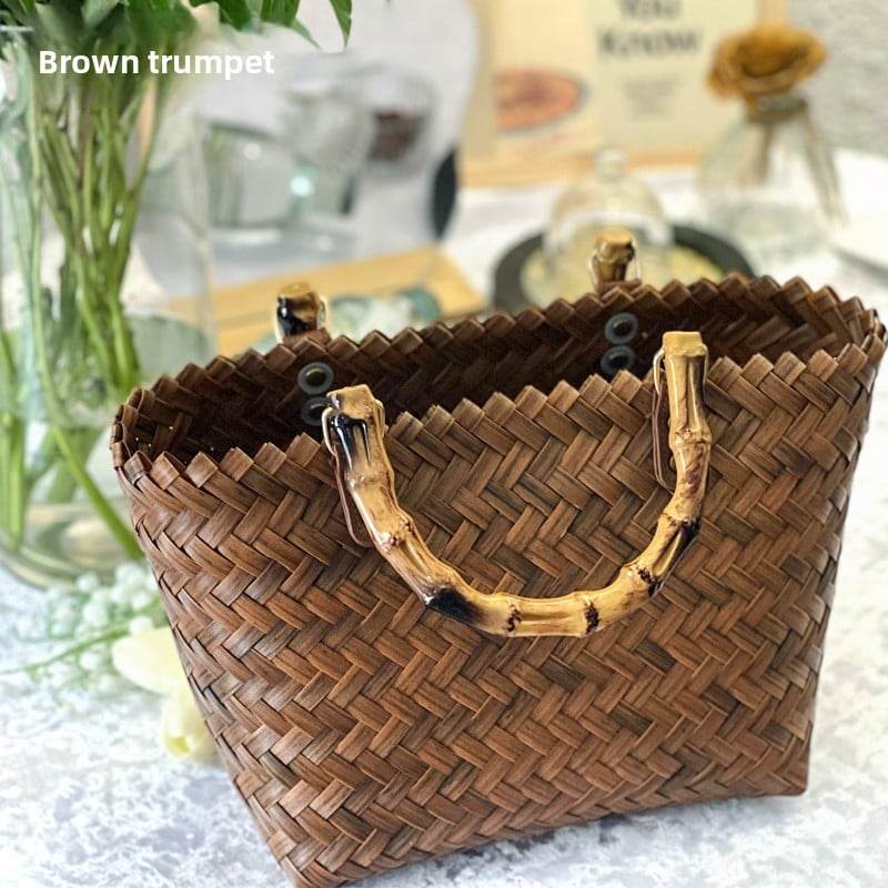 Handmade Bamboo Tote Bag Vacation - Price Value Store