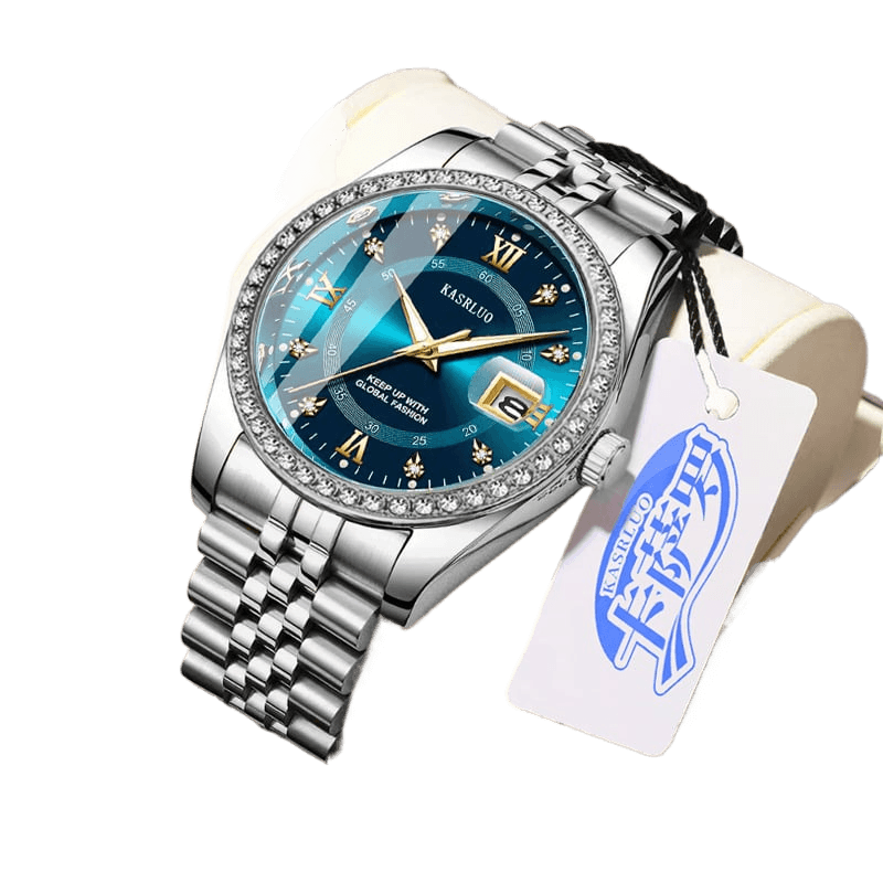 2025 New Roman Numerals Diamond Calendar Steel Band Watch Luminous Waterproof High Color Value Watch Cross-border Hot Sale - Price Value Store