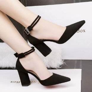 Women's Pointed Toe Chunky Heel Ankle Strap Sandal - Price Value Store