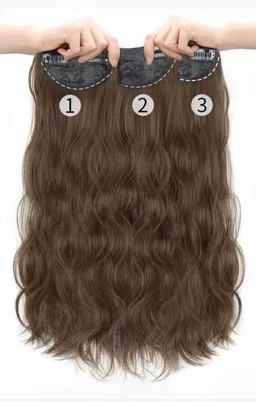 3-Piece Seamless Invisible Long Curly Hair Extensions for Women - Price Value Store