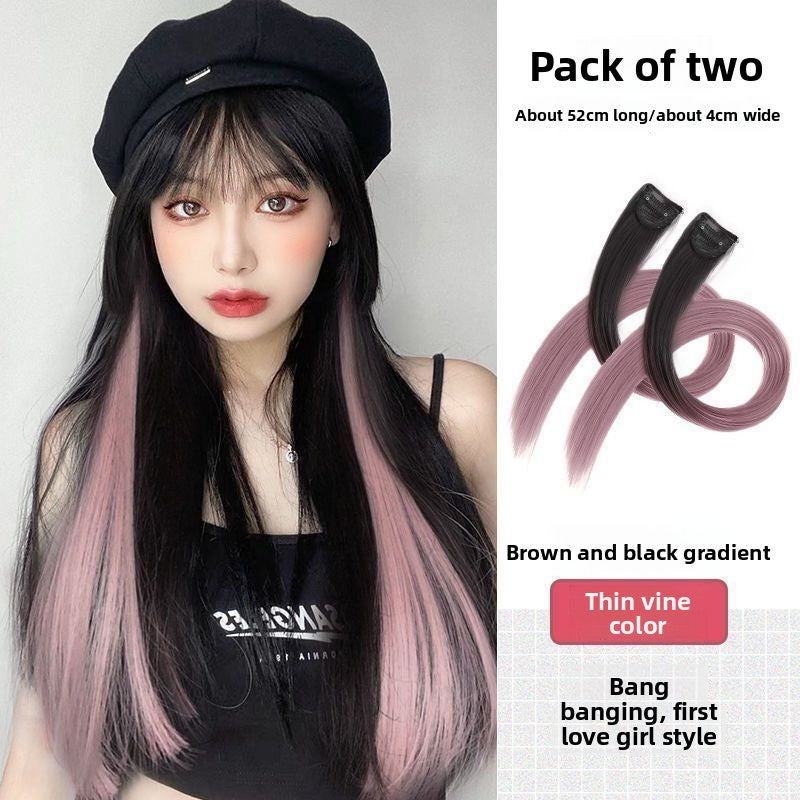 Wig female piece dyed gradient hair piece