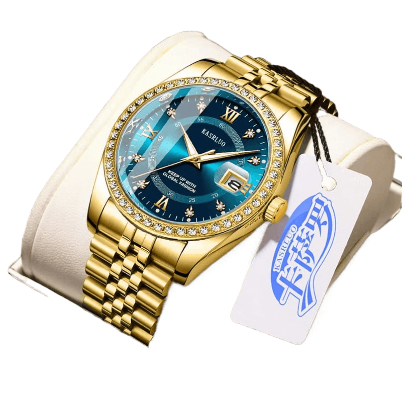 2025 New Roman Numerals Diamond Calendar Steel Band Watch Luminous Waterproof High Color Value Watch Cross-border Hot Sale - Price Value Store