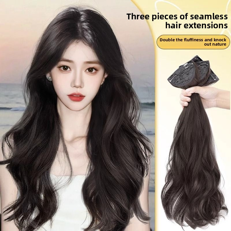 Three-Piece Seamless Fluffy Synthetic Hair Wig