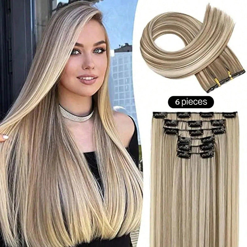 Long straight black hair wig for women