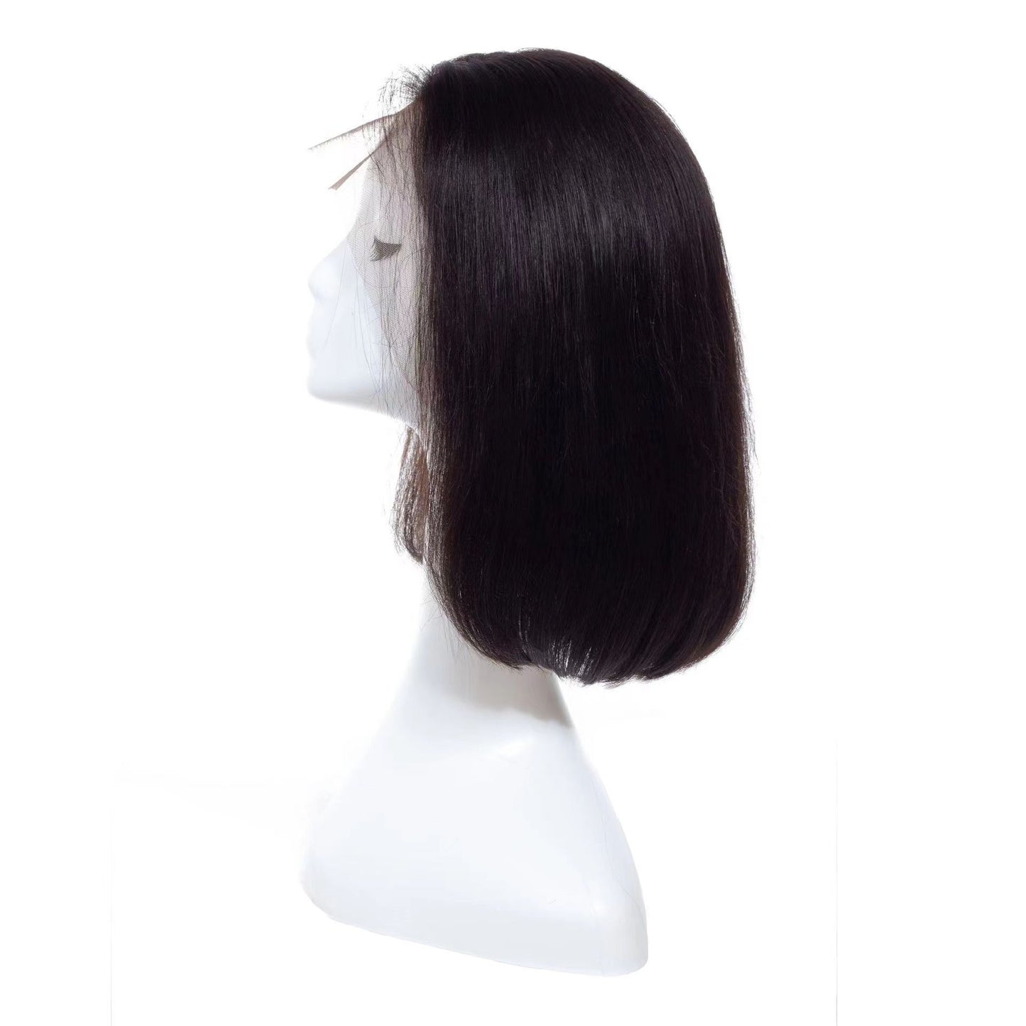Natural color full real human hair straight wig head cover