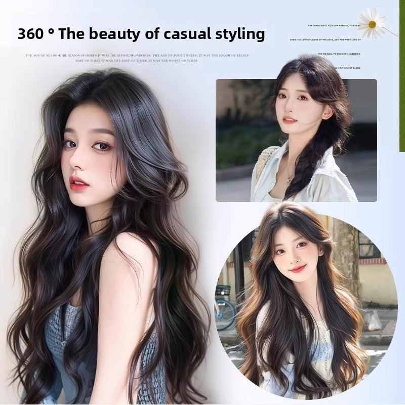 Women's V-Shaped Long Curly Invisible Hair Extension Patch