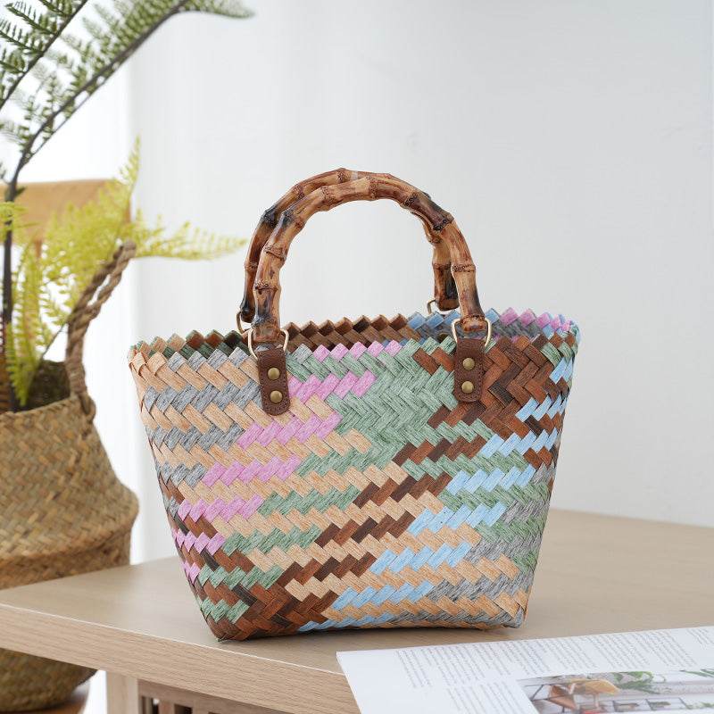 Handmade Bamboo Tote Bag Vacation - Price Value Store