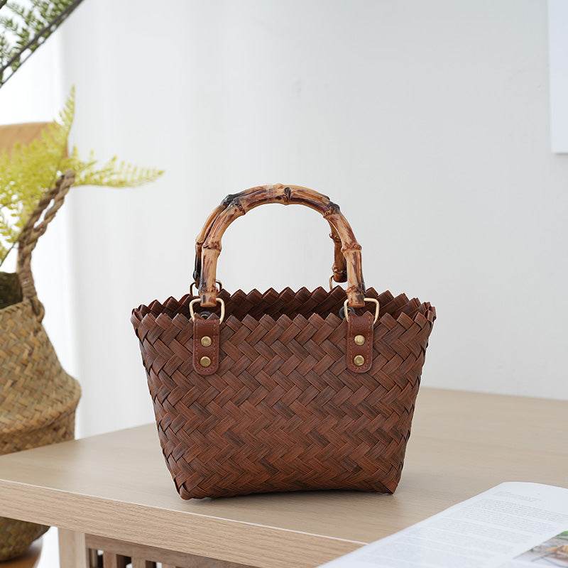 Handmade Bamboo Tote Bag Vacation - Price Value Store