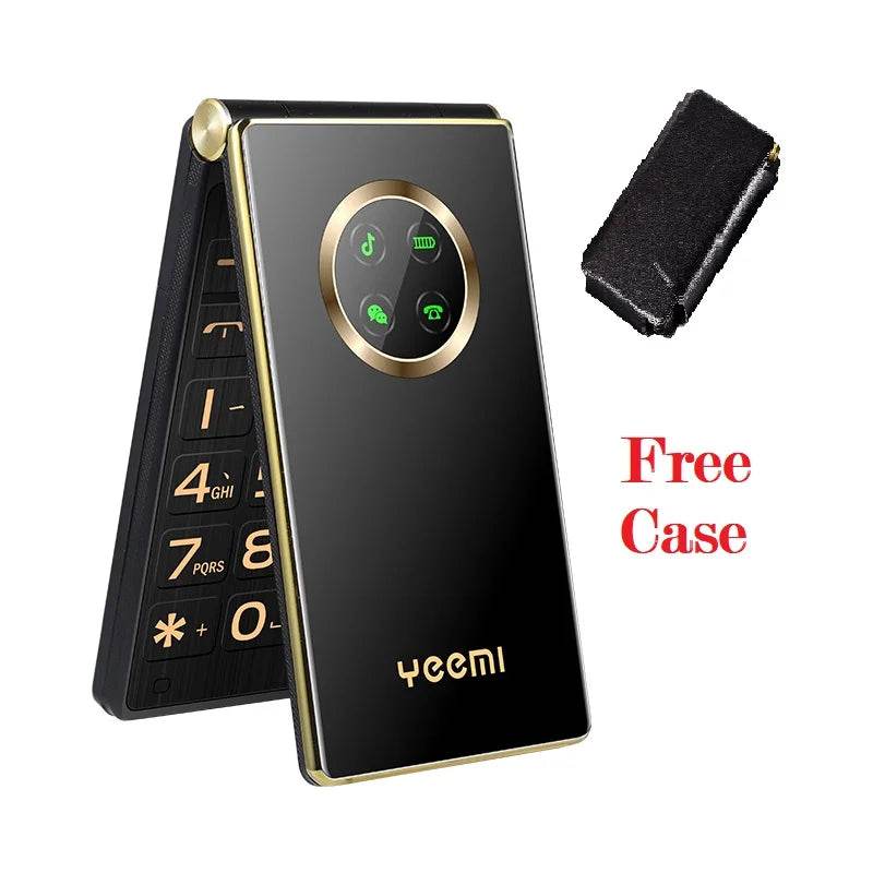 Unlock Cover Elderly Mobile Phone Large Push Button SOS Speed Dial Blacklist Torch Dual Sim Cards Long Standby Flip Cellphone - Price Value Store