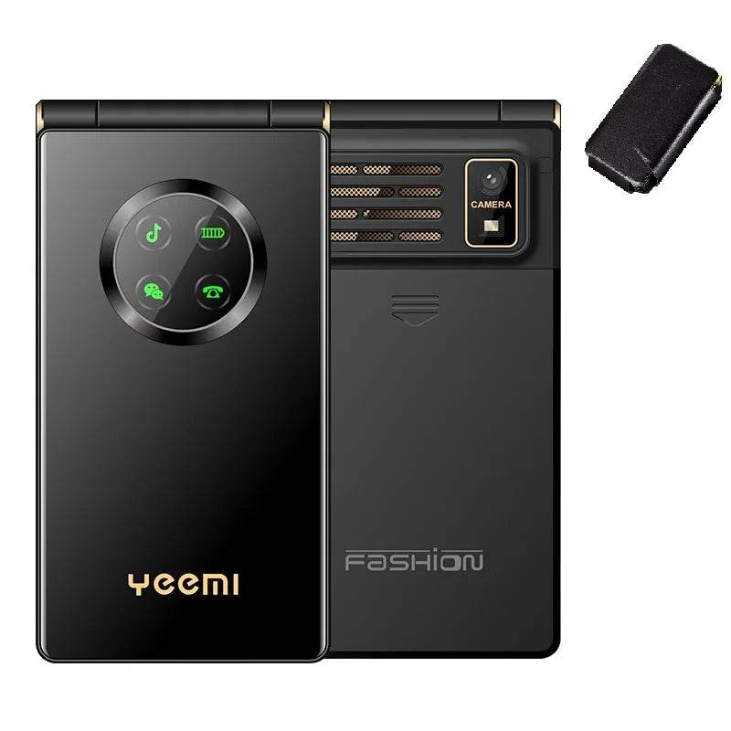 Unlock Cover Elderly Mobile Phone Large Push Button SOS Speed Dial Blacklist Torch Dual Sim Cards Long Standby Flip Cellphone - Price Value Store