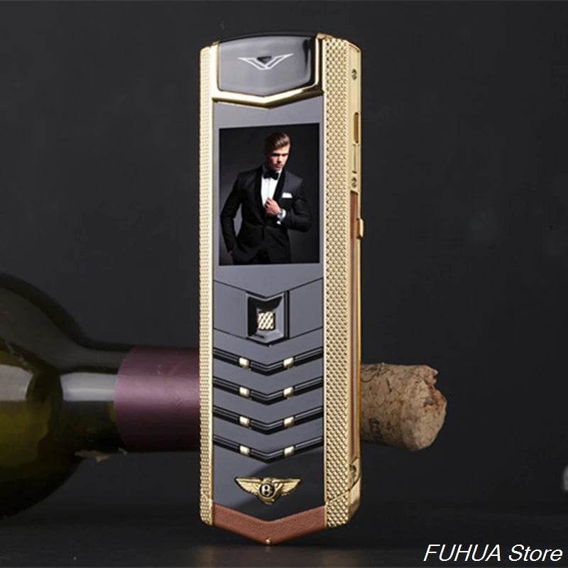 V9 Metal Body Luxury Bar Phone K9 Dual Sim Bluetooth Dialer Senior Mobile Cellphone Invisible Keyboard Support Russian Keyboard - Price Value Store