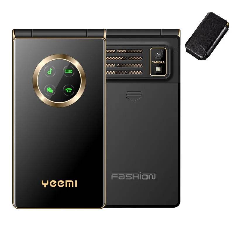 Unlock Cover Elderly Mobile Phone Large Push Button SOS Speed Dial Blacklist Torch Dual Sim Cards Long Standby Flip Cellphone - Price Value Store