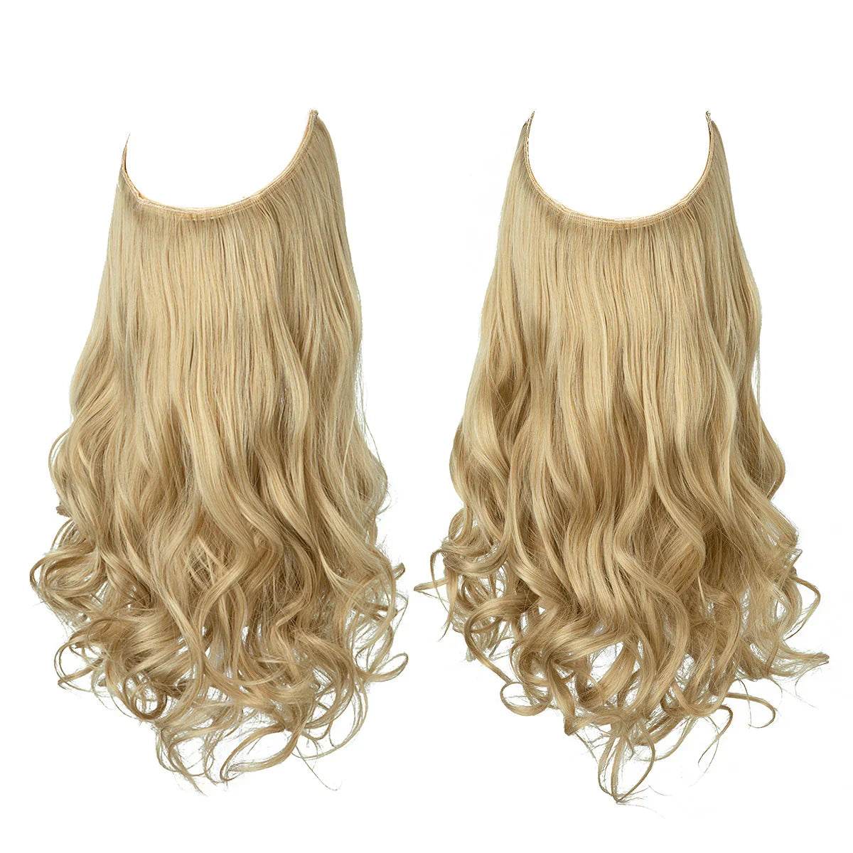 European and American wig one-piece hair quantity multiple U-shaped hair extension female fishing line wig invisible natural long curly hair - Price Value Store