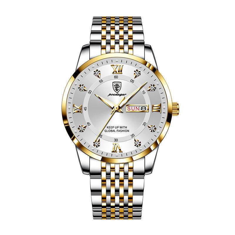 Foreign trade AliExpress explosions Swiss certification imported double calendar waterproof luminous men's watch Korean fashion - Price Value Store