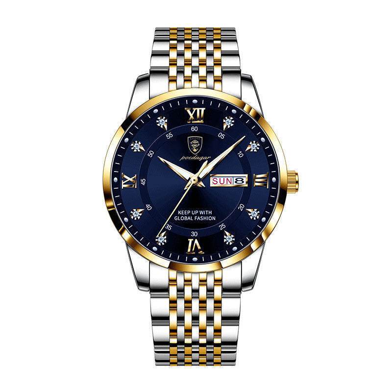 Foreign trade AliExpress explosions Swiss certification imported double calendar waterproof luminous men's watch Korean fashion - Price Value Store