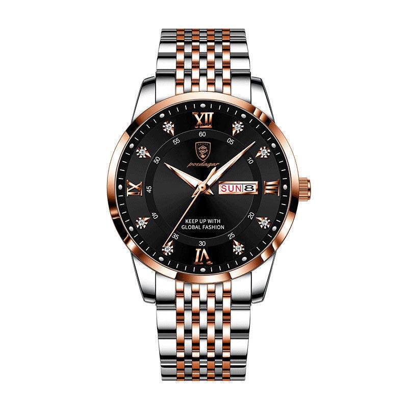 Foreign trade AliExpress explosions Swiss certification imported double calendar waterproof luminous men's watch Korean fashion - Price Value Store